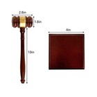 Brown Wooden Gavel And Block Set Handcrafted Wood Hammer Court With Square Sound