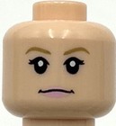 Lego New Light Nougat Minifigure Head Dual Sided Female Dark Tan Eyebrows Part
