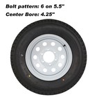 2x St225 75r15 Trailer Tires With Rim 225 75-15 6 Lug Load Range E Spoke Wheel
