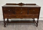 Vintage Jacobean Or Tudor Revival Style Carved Sideboard Server Console Buffet
