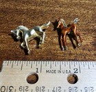 Set Of 2 Horse Pony Pins Goldtone Brown Enamel Equestrian