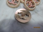 Chanel 10 Buttons  24mm  Pink  Faux Pearl  Gold Tone  Metal   So Pretty