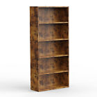 5 6 Tier Adjustable Wooden Open Shelf Bookcase Bookcase Bookshelf Storage Home 