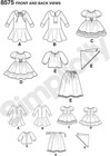 Simplicity 8575 18  Doll Clothes Sewing Pattern Vintage Old Fashion Style