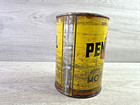 Vintage Pennzoil The Tough-film Motor Oil 1 Quart  Metal Can Empty Full Bell