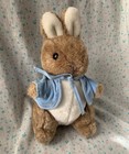 Vtg Eden 9    Peter Rabbit Beatrix Potter Bunny Stuffed Animal Blue Coat Read 