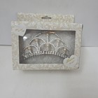 Princess Tiara Comb Wedding Communion Hair  veil Faux Pearl Rhinestone Accessory