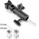 Camera Flash Bracket Light Stand Mount Cold Shoe Swivel Umbrella Holder Aluminum