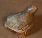Vintage Signed  Inuit Native Alaskan Carved Soapstone Walrus Figurine C  1970 s