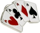Poker Playing Cards Aces Lapel Pin     1 Piece