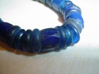 Old Small Strand Wristlet Of Blue Glass Trade Beads Faceted And Cheerios