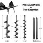 Post Hole Digger 72cc Gas Powered Earth Digger With 4  8  12 auger Drill Bit