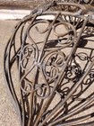 Antique Victorian Rustic Iron Wall Basket Planters Weathered Primitive 2 Pc Set