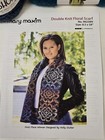 Mary Maxim Double Knit Floral Scarf Kit Turquoise Coffee Shop Pagoda Caron Yarn