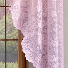 Pink Shabby Chic Floral Lace Cascade Valance  Swag Set  Vintage Sheer Curtains