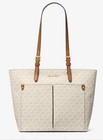 New Michael Kors Jet Set Travel Medium Double Pocket Mk Tote Vanilla