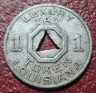 State Of Louisiana 1 Mill Luxury Tax Token In Fine-vf Condition