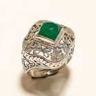 Vvs Emerald Square Cut With 925 Silver Gold Plated Ring For Men  499  