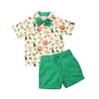 2pcs Toddler Baby Boys Printed Short Sleeve T-shirt Tops Shorts Outfits Clothes