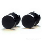 Maya s Grace Round Barbell Dumbbell Flat Back Disc Stud Earrings Unisex
