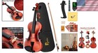 Beginner Violin Set 4 4 Full Size All Wood Xmas Red With Bow Case Tuner Rosin
