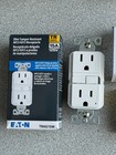 New Eaton Slim Tamper Resistant Afci gfci Receptacle Trag15w White 15 Amp 2p 3w