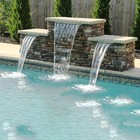 Pond Waterfall Kit With Led Lights  All-in-1 Stainless Steel Spillway With 660gp