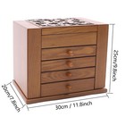 Vintage Large Jewelry Organizer Wooden Storage Box 5 Layers Case With 4 Drawers