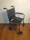 Transporting Lightweight Folding Rolling Chair - 16  X 16  Seat - Hardly Used 