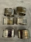 Vintage French 3 Ea Madame   Monsieur French Napkin Rings 2 silver Plated Set 6