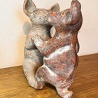 Vtg Large Colima Dancing Dogs Figurine Terracotta Mexican Folk Art Pottery 10 5   