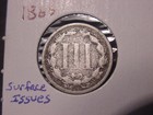 1865 Three Cent Nickel Vg Details Popular Date Ships Free