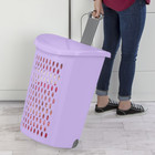 Sterilite Ultra Wheeled Hamper 2 Bushel Laundry Basket Lilac Bud W  Wheels  3 Pk