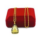 Phra Buddha Chinnarat Gold Micron Plate Necklace Pendant Talisman Thai Amulet