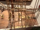Vintage 42-inch Hand-built Wooden Model Ship L   astrolable