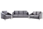 Sofia Gray Velvet Fabric Sofa Loveseat Chair Living Room Set Bedroom Furniture