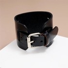 Men   s Punk Vintage Genuine Leather Bracelet     Wide Brown Black Cuff Wristband