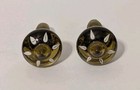 Vintage Mcm Olive Green Glass Genie Bottle Decanter Perfume Stoppers Lot Of 2 N