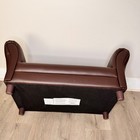 Melissa   Doug Childrens Kids Brown Faux Leather Mini Loveseat Sofa Couch