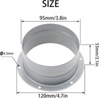 Vent Wall Plate 4inch Metal Air Duct Connector Flange Panel Round Flange