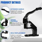 Hand Press Machine Set With Dies For Snap Buttons Grommet Rivets Fasteners