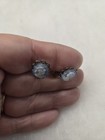 Vtg Silver Tone Blue White Cameo Clip On Earrings