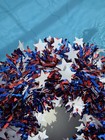 Stars   Stripes Tinsel Wreath 16  Patriotic Party Home Decor Red White Blue