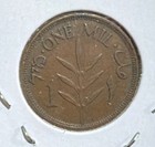 1927 Palestine 1 Mil Bronze Coin-21mm-british Mandate-km 1