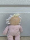 Vintage Eden Baby Doll Stuffed Blond Hair Blue Eyes Pink Terry Cloth 10   