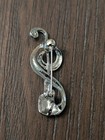 Microphone Music Note Fashion Lapel Pin Brooch Silver Tone