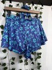 Maxine Of Hollywood Blue Floral Swimwear Set 85  Nylon Size 12