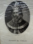 Original Rare Antique Portrait Engraving By J  Chapman Sculp Of Alfred The Great