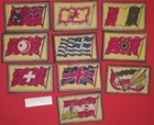 Lot Of 10 Diff C1914 Flannel Flag Tobacco Insert B7-2  2 Cigarette Felt Vintage