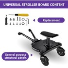 Universal 2in1 Stroller Ride Board With Detachable Seat  Stroller Glider Board